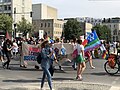 Double-Venus rainbow flag at Berlin Dyke March, Germany, 2020