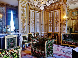 Wall panelling carved by Laplace for Louis XV, painted for Napoleon I with emblems of the Emperor