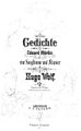 Mörike-Lieder von Hugo Wolf, Originalausgabe aus der Sammlung Fritz Kauffmann