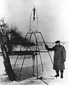Image 16Robert Goddard and the first liquid-fueled rocket. (from History of rockets)