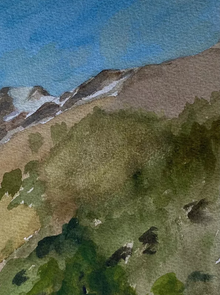 watercolor on paper depicting the Italian mountain Gran Paradiso.