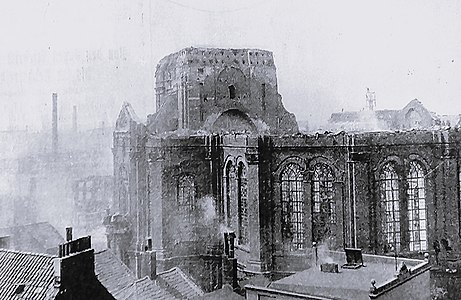 Brandruine der St. Michaeliskirche.