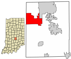 Location of Bargersville in Johnson County, Indiana.