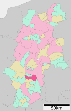 Location of Komagane in Nagano