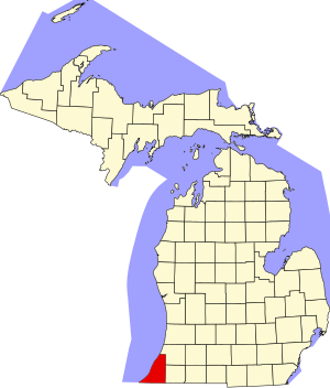 Map of Michigan highlighting Berrien County
