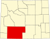 State map highlighting Sweetwater County