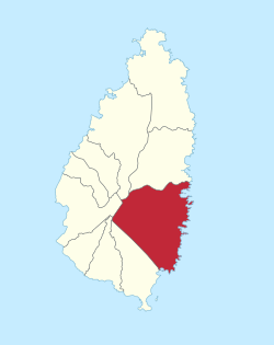 Location of Micoud District within Saint Lucia