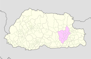 Location of Mongar Gewog