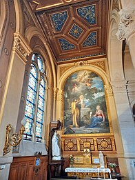 Chapel of Saint Joseph, painting of Joseph and Mary by Eugène Thirion.