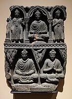 Relief mit Buddha-Darstellungen, 2.–3. Jahrhundert, Chazen Museum of Art, University of Wisconsin-Madison, Madison, Wisconsin, USA