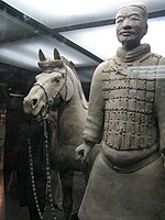 Lifesize calvalryman from the Terracotta Army, Qin dynasty, c. 3rd century BCE
