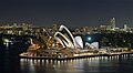 An exposure blended night image of the Sydney Opera House
