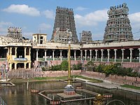 The armies of the Delhi Sultanate led by Muslim Commander Malik Kafur plundered the Meenakshi Temple and looted it of its valuables.[255][256][257]