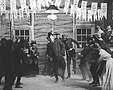 An Easterner being forced to dance in a saloon