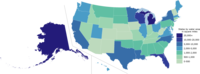 U.S. states by water area