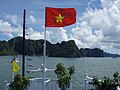 Vietnamese flag flown in Hạ Long Bay