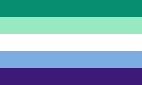 Five-stripe flag by gayflagblog, iterated from the seven-stripe flag[23]