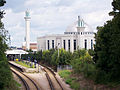 View of one of Western Europe's largest mosques, in the suburbs of London
