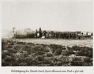 Besichtigung der Strecke durch General von Bock u. Polach