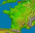Blootland country localization in France viewed by NASA Shuttle radar-imaging