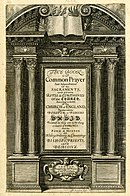 title page of Prayer Book in 17th-century typeface and design