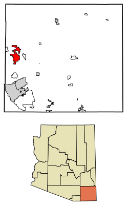 Location within Cochise County and Arizona