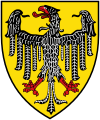Reichsadler als einköpfiger Adler des deutschen Königtums auf dem Wappen der vormals reichsunmittelbaren Stadt Aachen