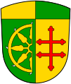 Wappen von Mindelaltheim mit halbem Katharinenrad