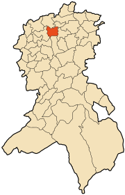 Location of Sidi Bel Abbès in the Sidi Bel Abbès Province
