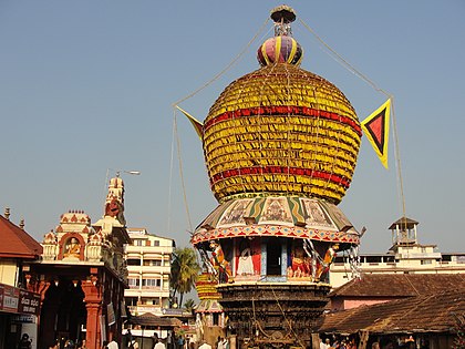 Temple car (decorated), Udupi, Karnataka, India.