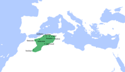 Territories controlled by Emir Abd al-Qadir in 1839