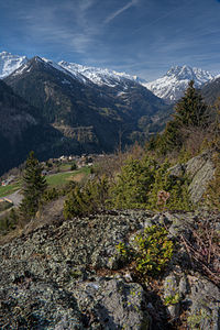 Blick auf Finhaut im Vallée du Trient