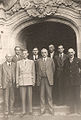 Chief Justice Inspector Friedrich Kellner (center), at the Laubach courthouse in 1948