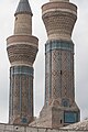 Gök Medrese during restoration Minarets