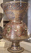 Gilded and enameled glass mosque lamp, Mamluk period
