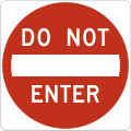 "No entry" signs are often placed at the exit ends of one-way streets (US)