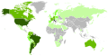 Map of the Italian diaspora in the world