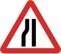 B15: Road narrows on left sides