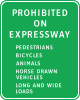 Prohibited on expressway