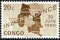 A Congolese stamp commemorating independence