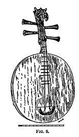 Western illustration of a yueqin, by Waldo Selden Pratt, 1907