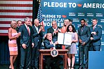 President Donald J. Trump ceremonially signs the Perkins Career and Technical Education Act.