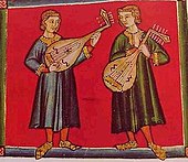 Al Andalus, Cantigas de Santa Maria, Europeans holding lutes with W sound holes (a Muslim instrument feature) and the drilled dots (found on the Gambus and on Eastern European lutes into the early 20th century AD.