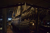 Vasa part of stern and port side, from a lower viewing point.
