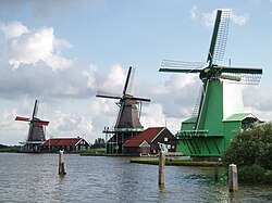 Windmills at the Zaanse Schans north of Zaandam in 2007