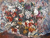 Flower Basket with Amaryllis, Lilac, Roses and Tulips (1914), oil on canvas, 109.4 x 138.8 cm., collection unknown