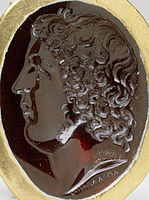 Apollonios of Athens, gold ring with portrait in garnet, c. 220 BC