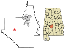 Location of Orrville in Dallas County, Alabama.