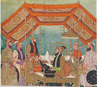 Hofszene in Durbar mit dem neu gekrönten Herrscher Aurangzeb, ca. 1660