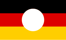 Flag of East Germany, with cut-out emblem.